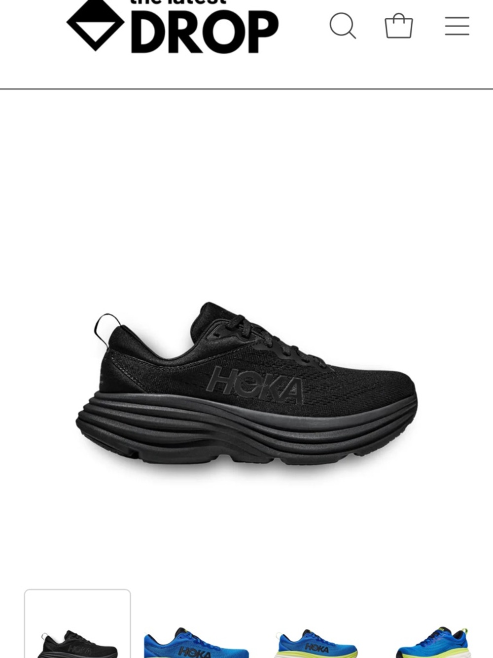 Hoka Black Elevated Cushion Running Shoe used only for work 2 days a week /1 mon